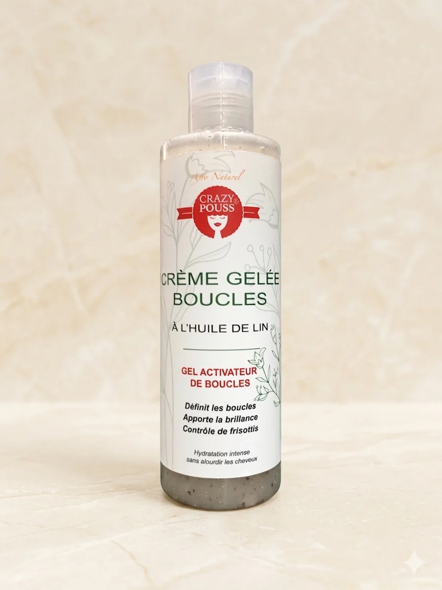 CRAZY POUSS Crème Gelée pour Boucles à l’Huile de Lin 250ml
