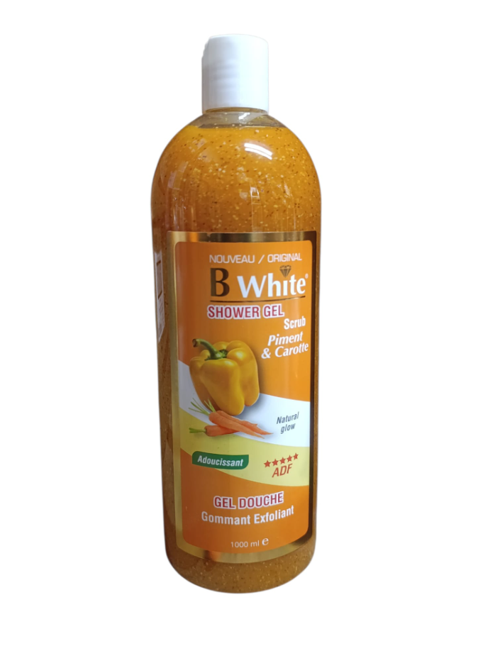 B WHITE piment doux avec carotte Gel douche1000ml