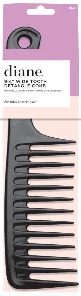 Diane: 9.75" Widetooth Detangle Black Comb (D142)