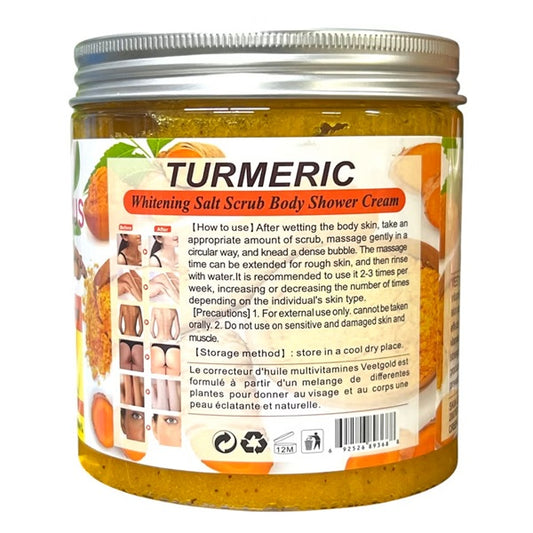 VEETGOLD Turmeric Whitening Salt Scrub Body Shower Cream.
