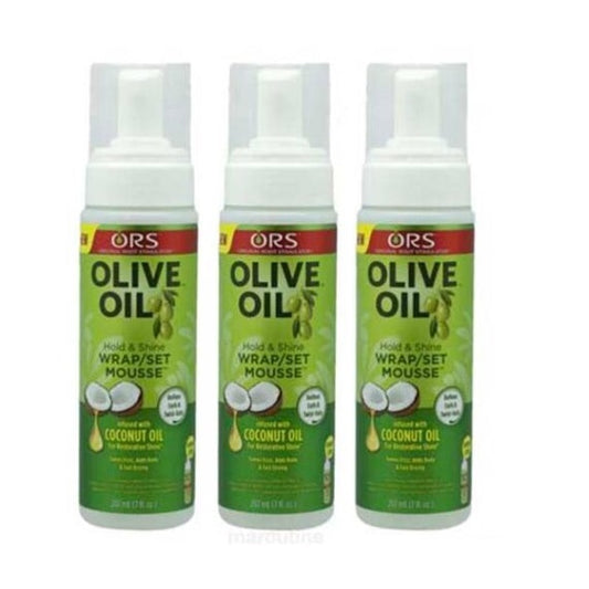 PACK ORS - LOT 3 MOUSSES COIFFANTES, WRAP MOUSSE À L'HUILE DE COCO ORS 3
