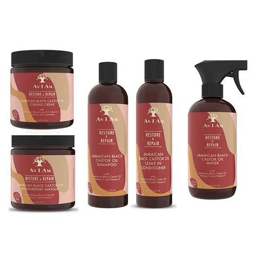 PACK AS I AM - ROUTINE CAPILLAIRE RÉPARATRICE ET NOURRISSANTE AS I AM JAMAICAN BLACK CASTOR OIL