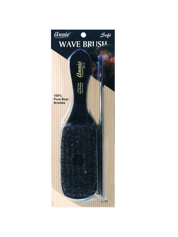 Brosse Cheveux En Bois Doux Soft Wood Wave Brush With Comb #2119 Annie