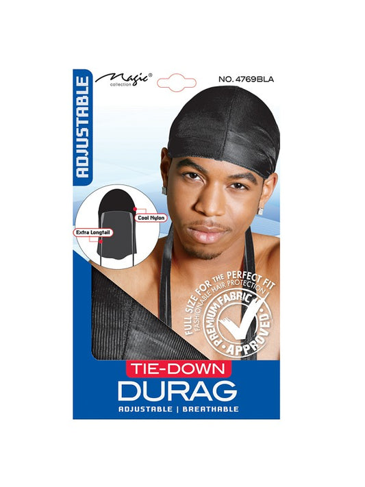 Durag Ajustable Magic #4769BLA Tie Down