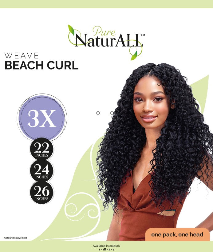 NATURALL 3PCS WVE : BEACH CURL 22/24/26