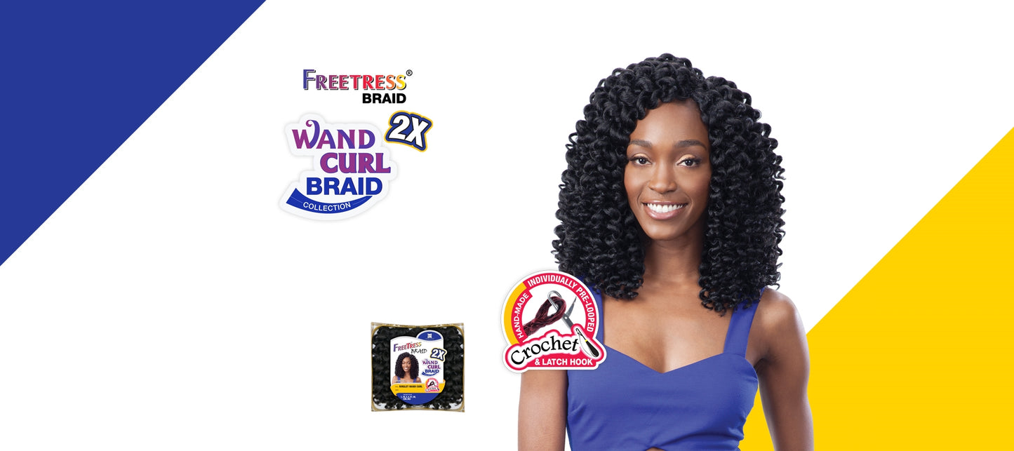 2xCrochet Braid Wand Curl Braid Freetress