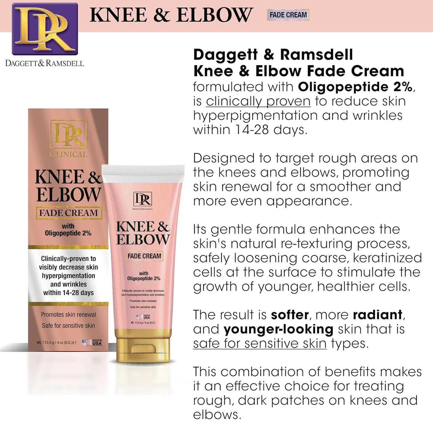 D&R: Fade Cream - Knee and Elbow 4oz