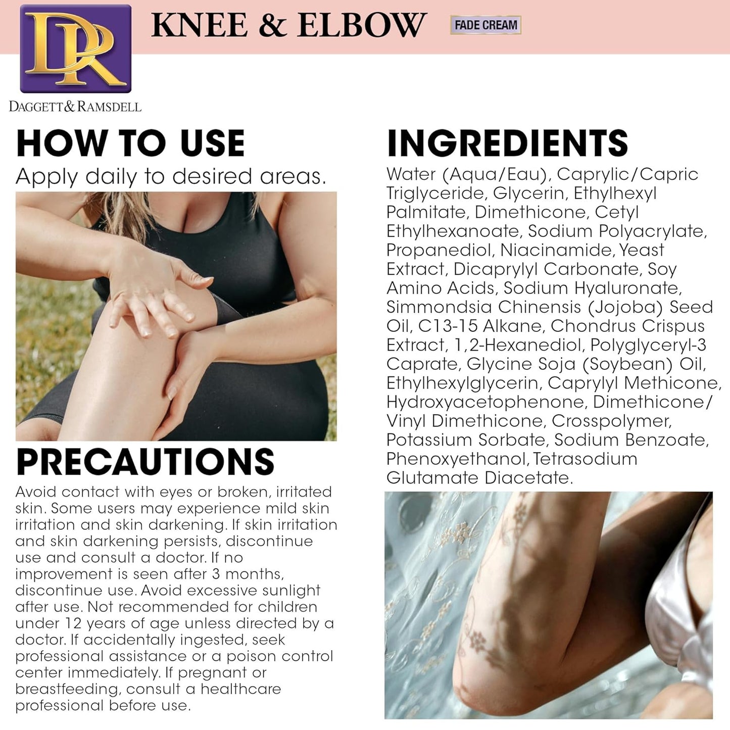 D&R: Fade Cream - Knee and Elbow 4oz
