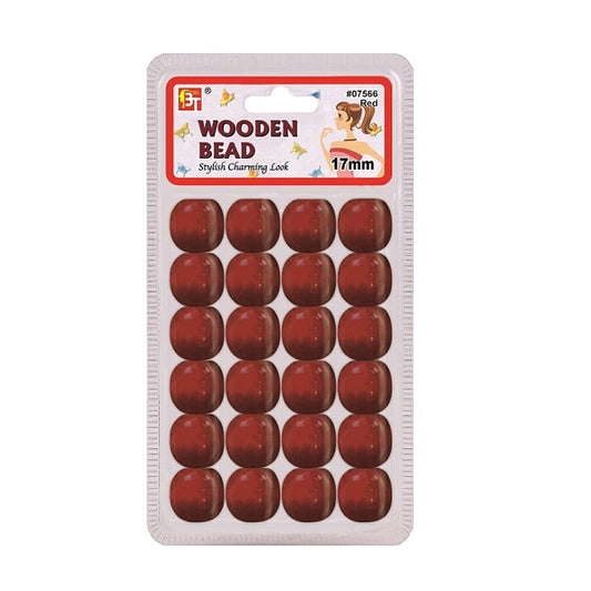 Pearl Cheveux En Bois 17mm Red #7566 Beauty Town