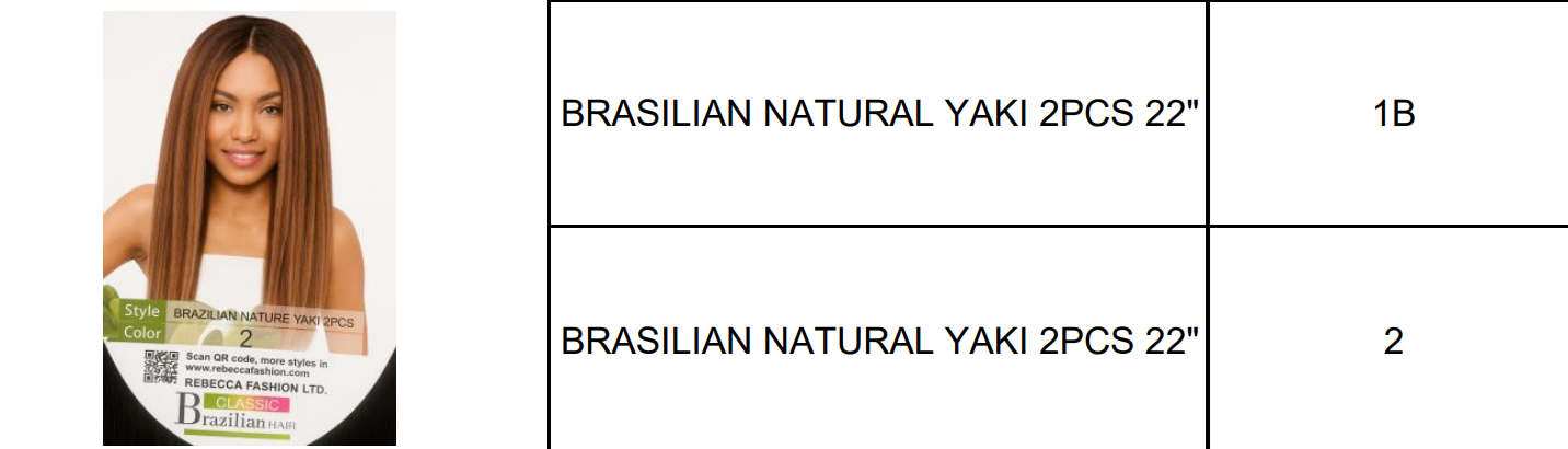 BRAZILIAN NATURE  YAKI 2PCS 22"