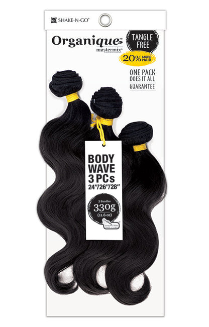 Tissage Semi Naturel Complet 3 Boule Organique Body Wave 24”26”28” Shake N Go