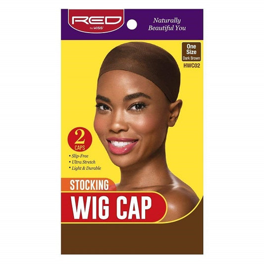 Bonnet Perruque Marron Foncée 2 unité Stocking Wig Cap Dark Brown Red by Kiss #HWC02