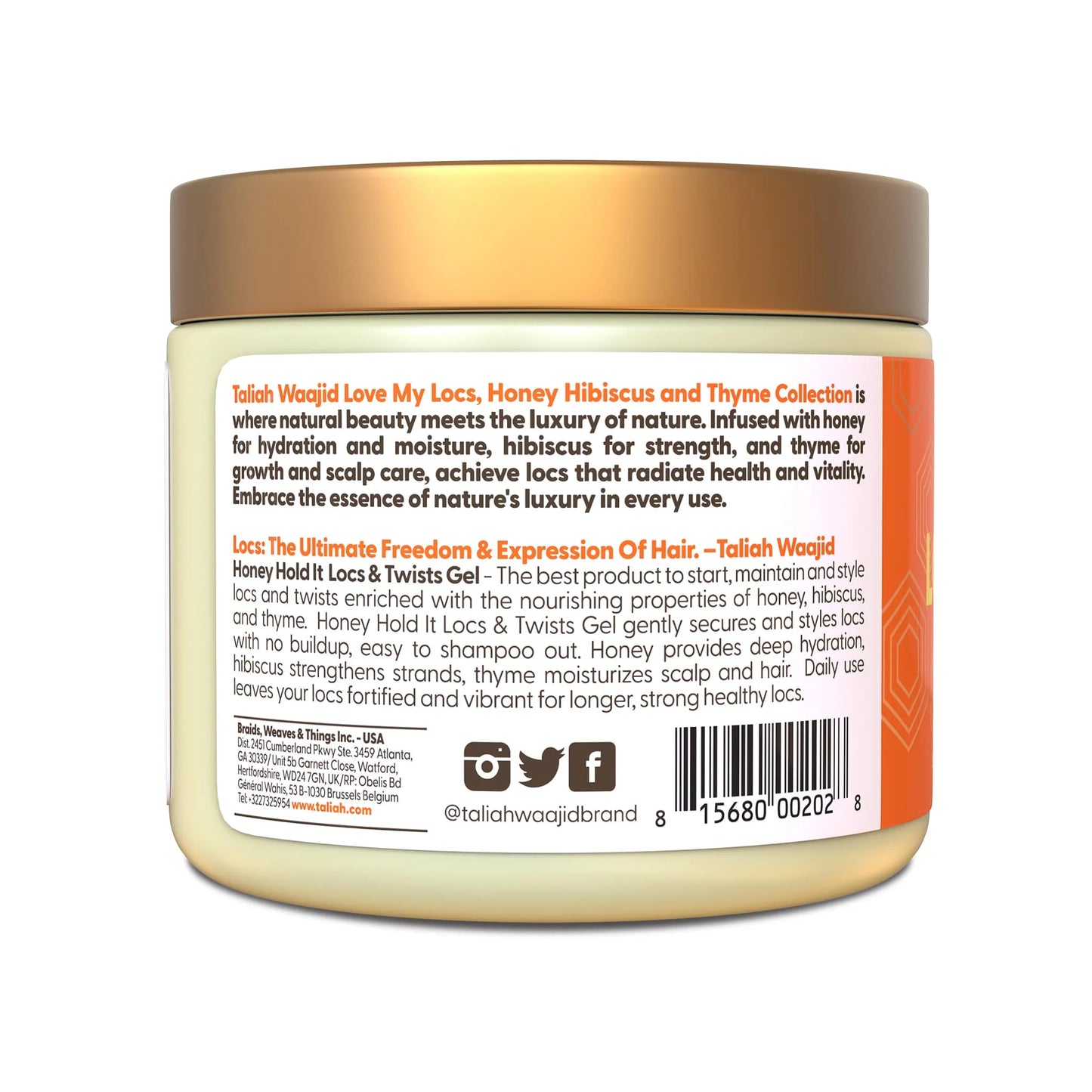 Taliah Waajid Love My Locs Honey Hold It Locs & Twists Gel 16oz