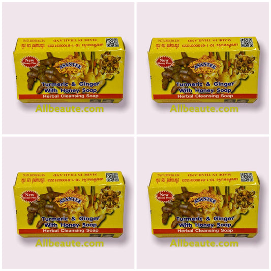 Pack de 4 Asantee TUMERIC & GINGER HERBAL savon