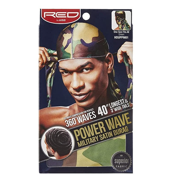 Durag Power Wave Military satin Red By Kiss (KHDUPPM01)