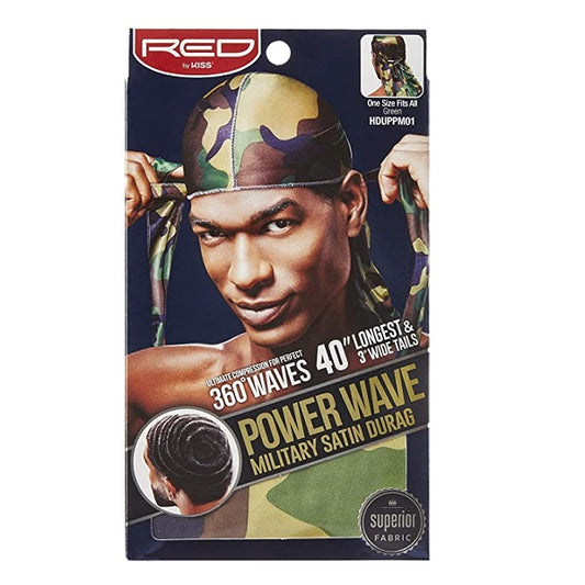 Durag Power Wave Military satin Red By Kiss (KHDUPPM01)