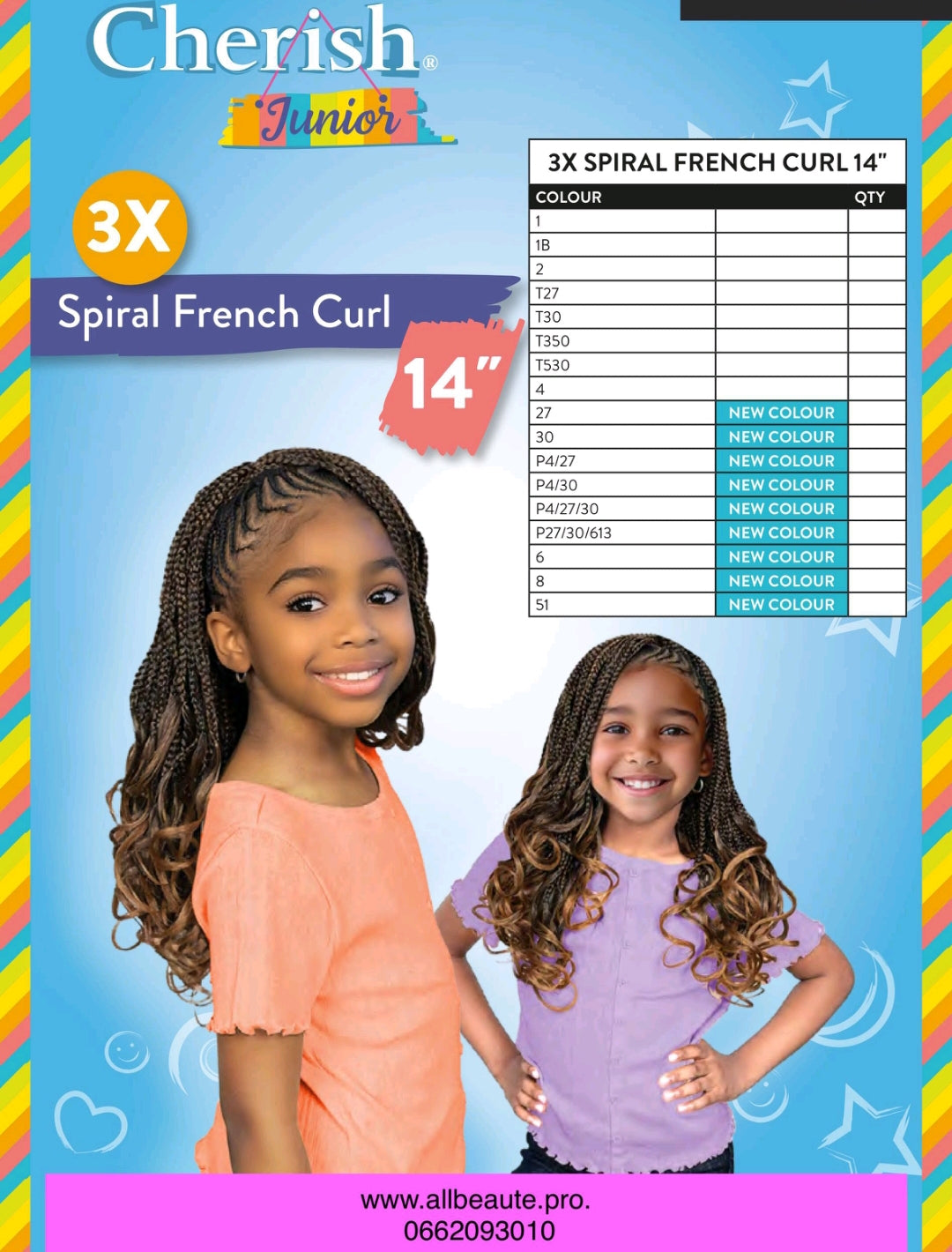 Crochet Braid Semi Naturel Spiral French Curl 14″ 3X Cherish Junior
