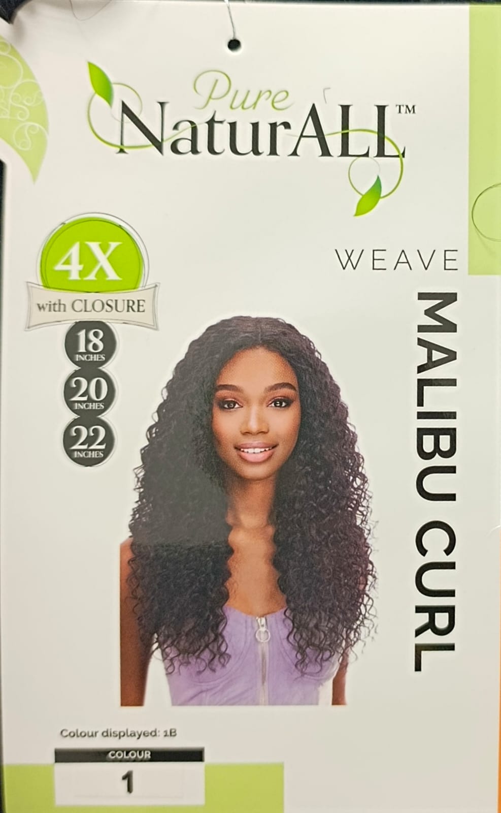 Pure NaturALL 4X MALIBU CURL Weave with Closure 18” 20” 22” – Synthetic Hair Bundle
