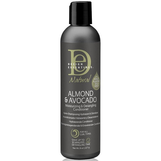 Apres Shampooing Démêlant Design Essential Almond Avocado Moisturizing Detangling Conditioner 8oz