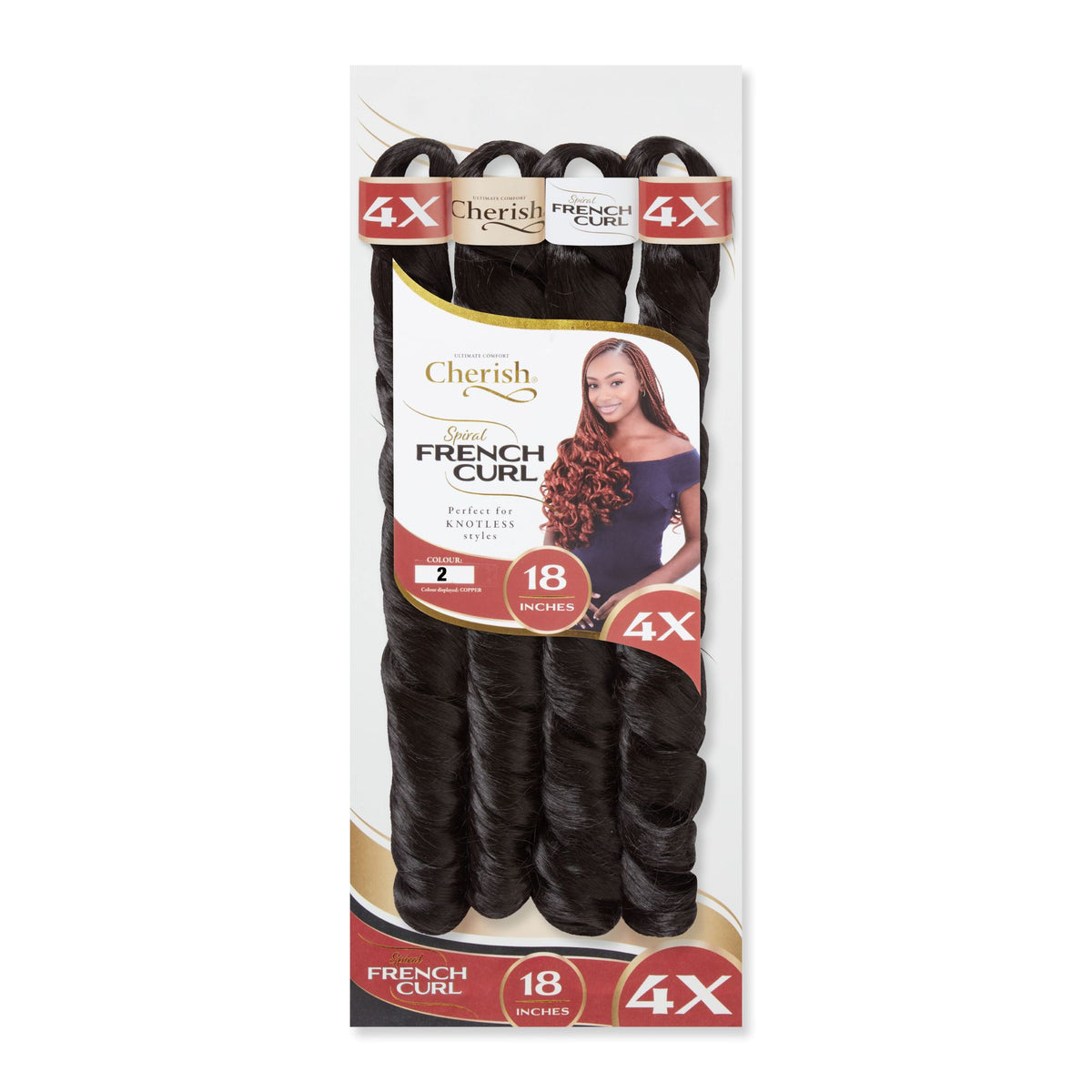 Crochet Braid Semi Naturel Spiral French Curl 18″ 4X Cherish