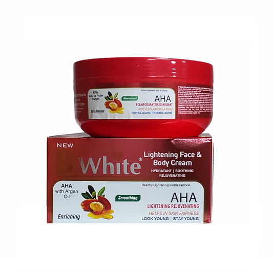 B White Creme Visage & Corps Eclaircissant AHA avec de l'huile d'Argan