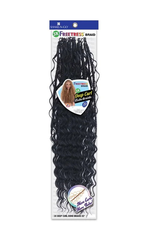 FREETRESS 3X DEEP CURL BOHO BRAIDS 22″