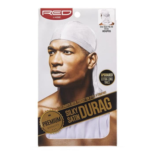 Durag Silky Satin White - Red by Kiss HDU05