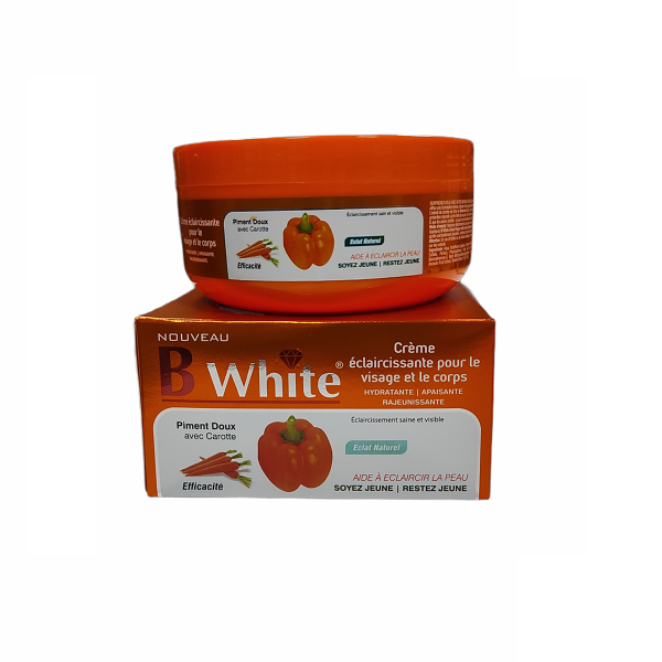 B White Creme Visage & Corps Eclaircissante Piment Doux Avec Carrotte