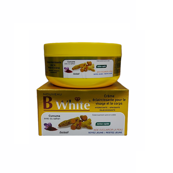 B White Creme Visage & Corps Eclaircissante Curcuma Avec Du Safran